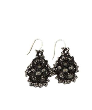 Taissia Earrings Night Silver- Black/Silver
