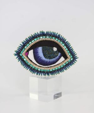 Eye Brooch Dark Blue Extra Large