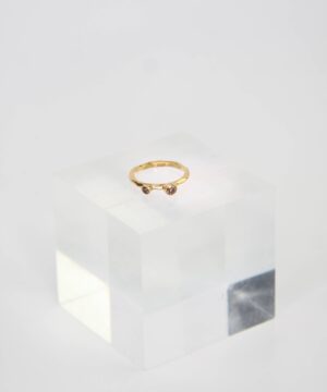 Ridge Straight Stacker Ring w/ Cognac Diamond, Size 6.5