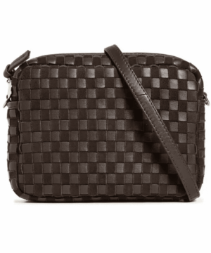 Midi Sac Mahogany Nappa & Suede Woven Checker