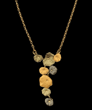 Nasturtium Dainty Pendant Necklace 16" Adj.