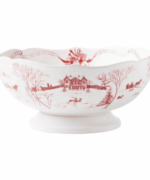 Country Estate: Winter Frolic Ruby Centerpiece Bowl 13” x 5”H (5 Qt)