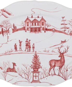 Country Estate Winter Frolic Ruby Tray 8''