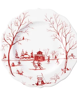 Country Estate Winter Frolic,”The Clause” Christmas Day Ruby Dessert/Salad Plate