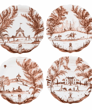 Country Estate Harvest Party Plate Assorted - Sepia, Set/4