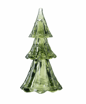 Berry & Thread Evergreen Stackable Glass Tree  Medium set/3 -10.5"
