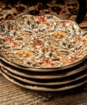 Willa Salad Cocktail Plate Amber Set/4