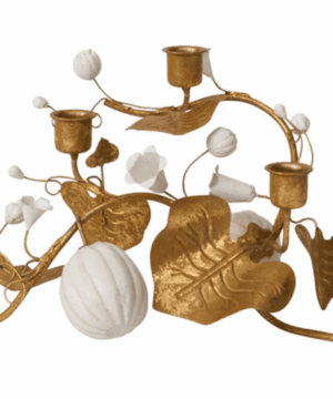 Forest Walk Pumpkin & Vine Triple Candlestick Holder