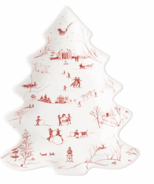 Country Estates Winter Frolic Tree Tray, Ruby, Small