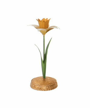 Meadow Walk Iris Candlestick Yellow 9"