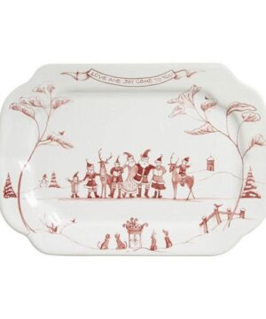Country Estate Winter Frolic Ruby 7.5" Love & Joy Gift Tray