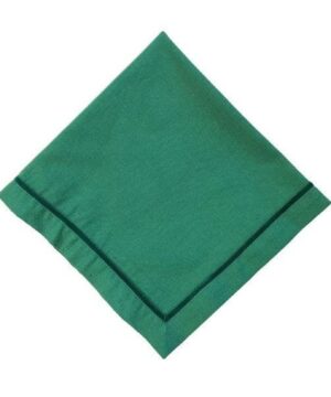 Velvet Trim Napkins  Evergreen 20"Sq