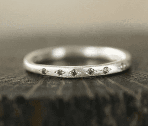 Sterling Silver Flow w/Brown Diamonds Ring (6.5)