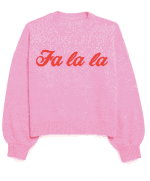 "Fa La La" Sweater, Bubblegum