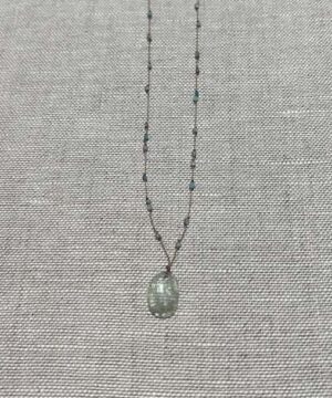 Beryl, Amazonite & Blue Topaz Beaded Cord Necklace