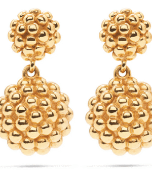 Berry Double Drop Gold Earrings