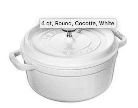 Round Cocotte White 4qt/9.375"