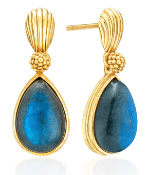 Monique Gem Post Earrings - Blue Labradorite
