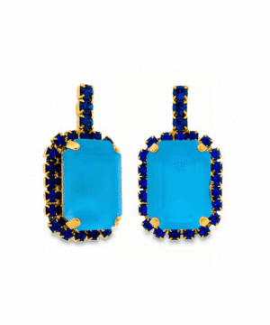 Teddy Earrings in Aqua Matt