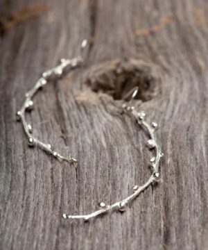 Silver Long Pod Earrings