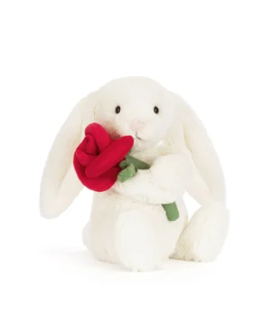Cream Bunny with Rose
