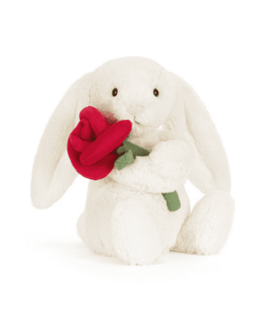 Cream Bunny with Rose