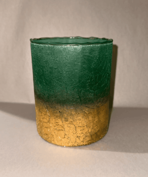 Robbins/Gallo: Crackle Glass Candle Holder, Teal