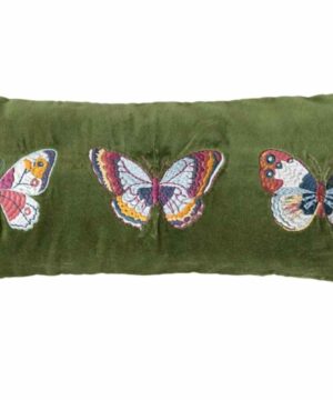 18" x 8" Emerald Green w/ Embroidered Butterflies
