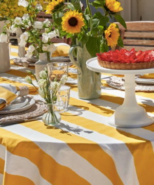 St. Tropez Yellow Stripes Tablecloth