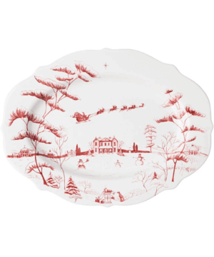 Country Estate Winter Frolic Platter 15" - Ruby