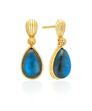 Monique Gem Post Earrings - Blue Labradorite