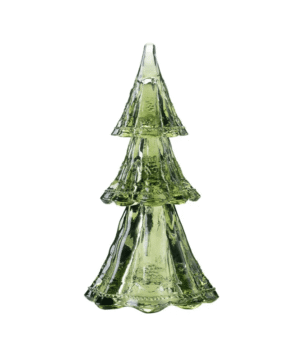 Berry & Thread Stackable Glass Tree, Evergreen, Set/3, 9.5"
