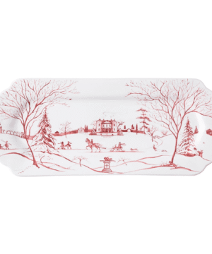 Country Estate Winter Frolic 15" Hostess Tray - Ruby
