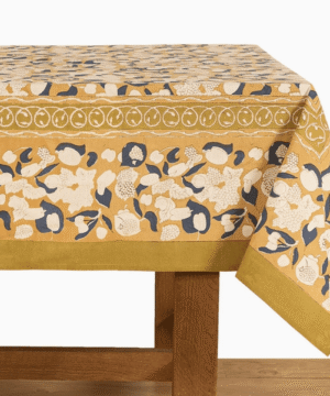 Forest Harvest Mustard & Blue Tablecloth