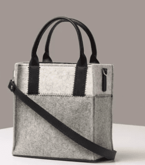 Jaunt Mini Merino Wool Tote Granite, Heather White & Black