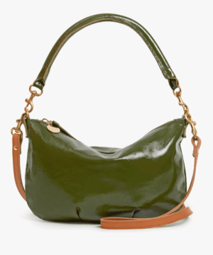 Petit Moyen Messenger - Crinkle Patent - Army Green