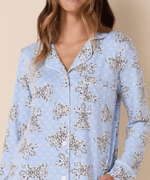Bengal Blue Pima Knit Long-Sleeved Pajama